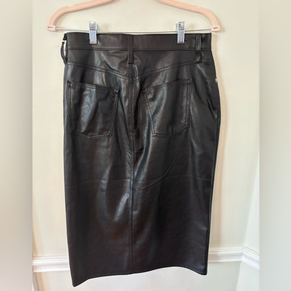 NWT Black faux leather midi skirt - Picture 2 of 4